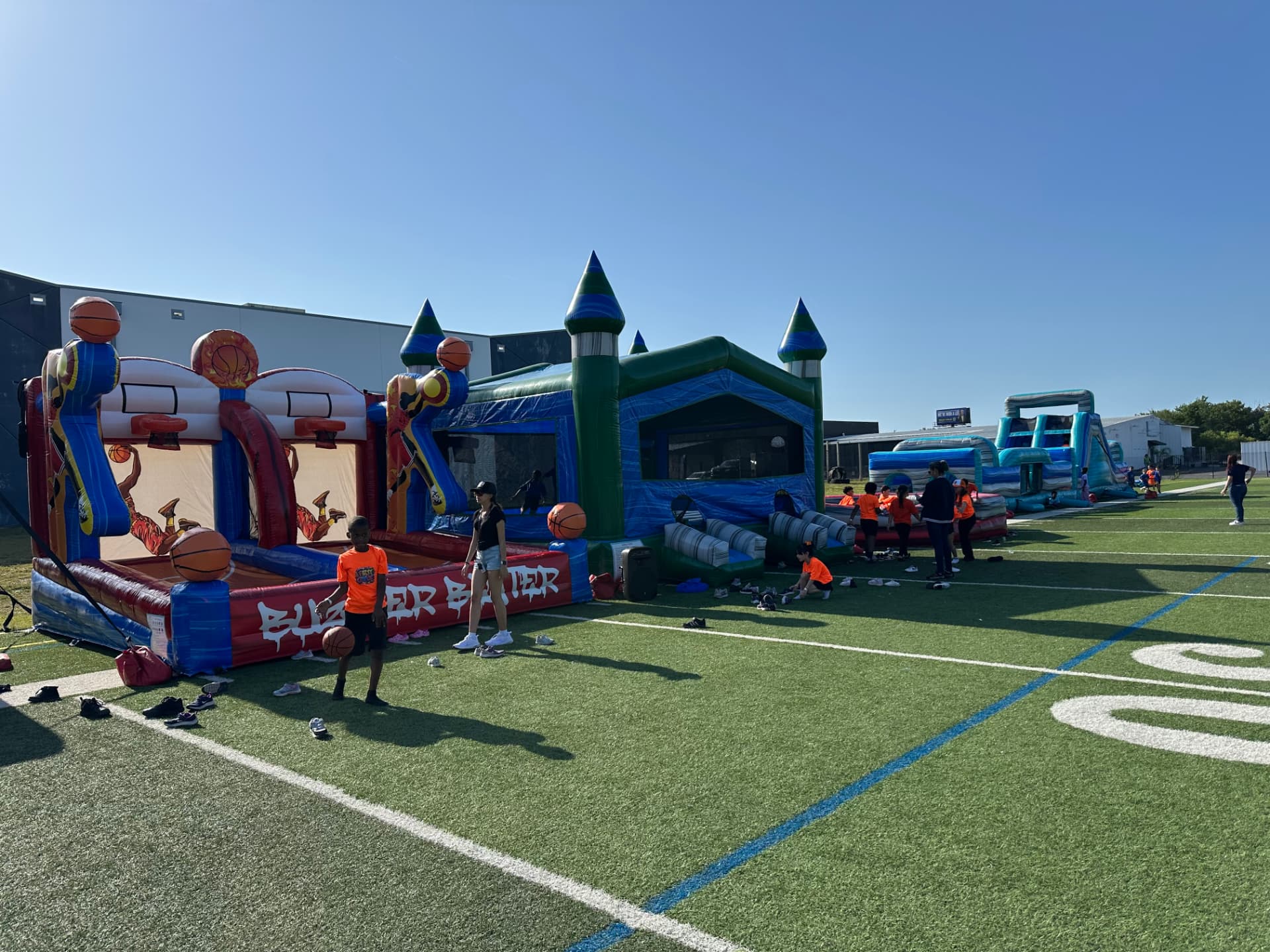 Bounce Hype check-in area at a school event